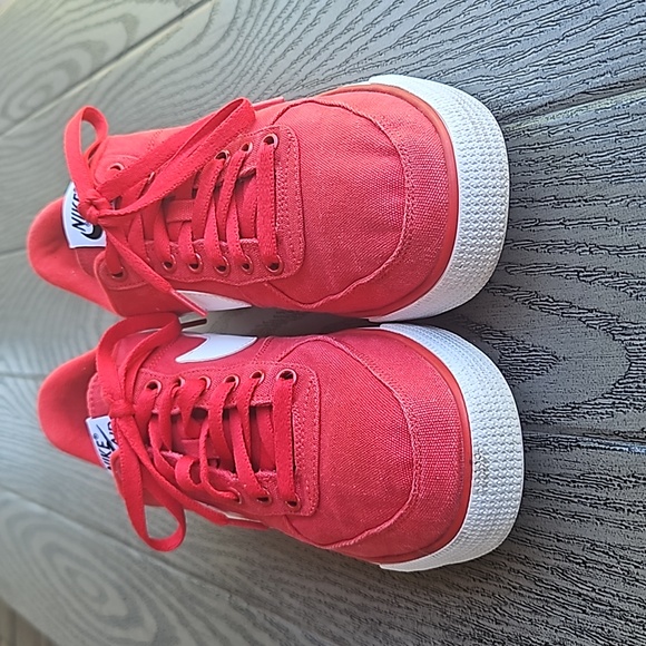NIKE AIR FORCE 1 AC University Red & White Canvas sneakers 2014 - men's 10